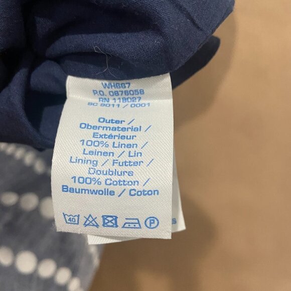 Boden 100% Linen Blue Summer Fun Dress Size 12L - Picture 10 of 12